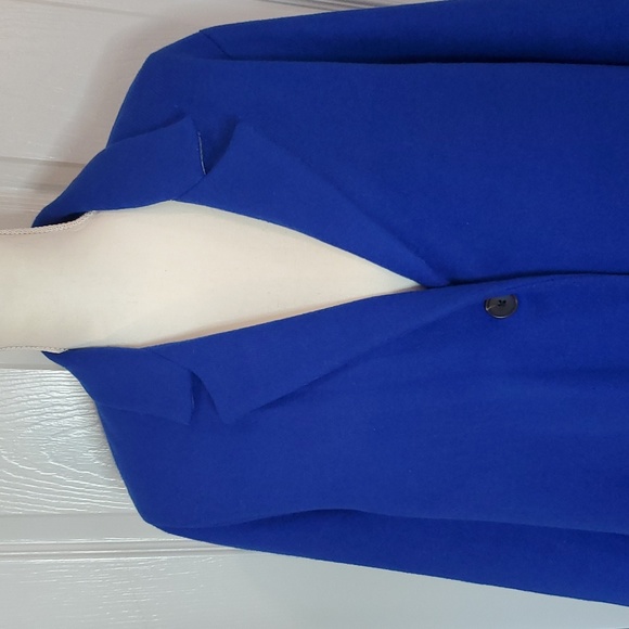 Abercrombie Royal Blue Wool Blend Dad Trench Coat SZ XL - Picture 2 of 9